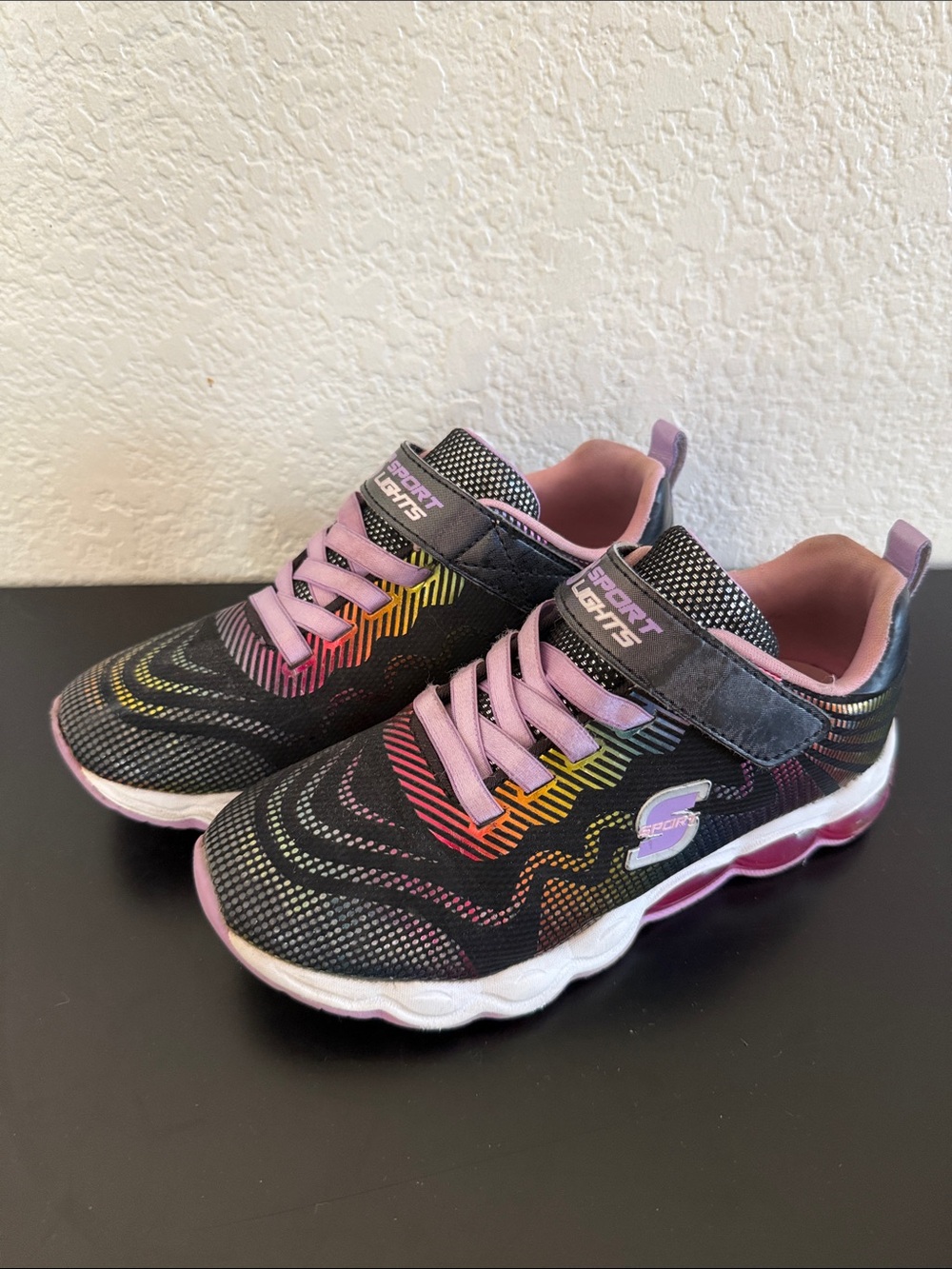 Kids S Sport by Sketchers Jazmin 2.0 Black & Purple Light-Up Athletic Sneakers